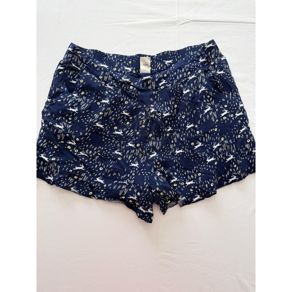 Disney LC Lauren Conrad Shorts Womens L Blue Rabbit Print Chino Elastic Waist